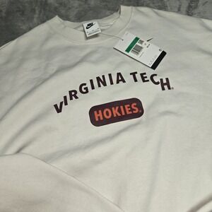 Nike Virginia Tech Cropped Sweatshirt Crewneck Pullover Women's Size XL White